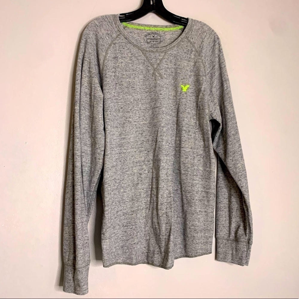 American Eagle outfitters gray long sleeve waffle knit Thermal Shirt XL